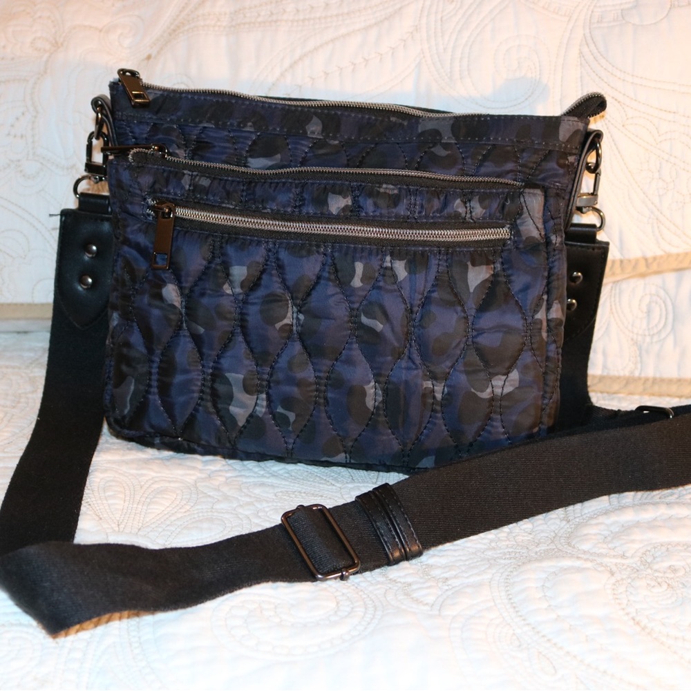 Blue Camo Nylon  Crossbody